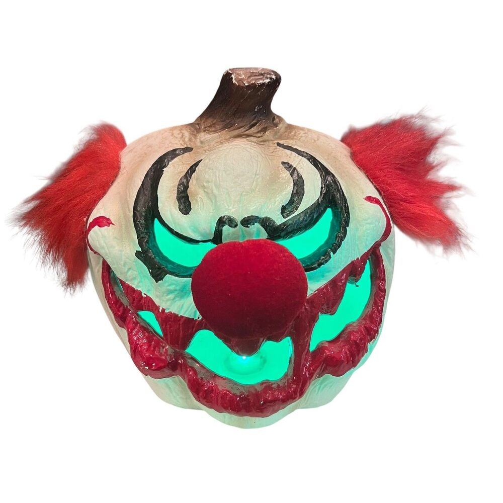 Halloween Light-Up Scary Clown Pumpkin 9 Inch